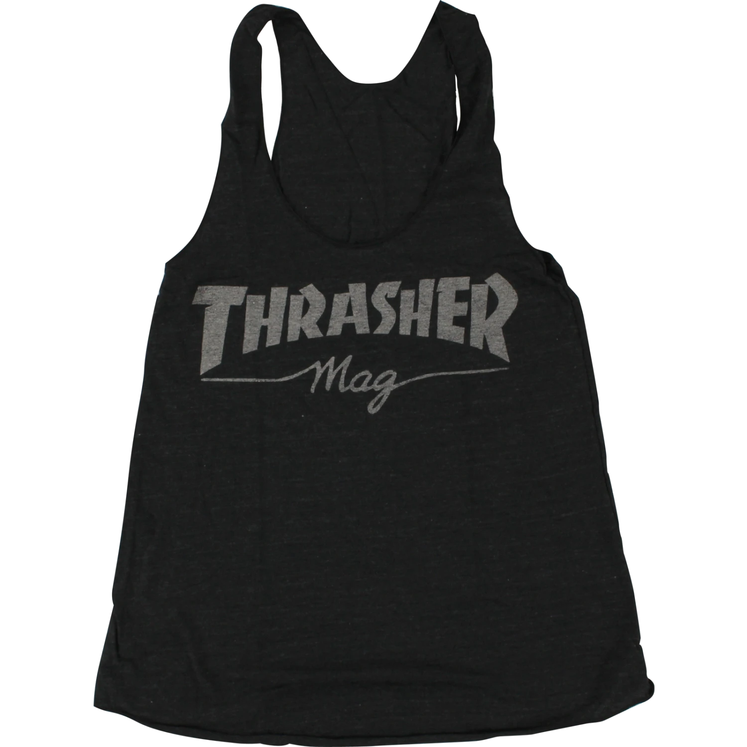 THRASHER GIRLS MAG LOGO RACERBACK TANK S-BLK HTHR. 3 THRASHER GIRLS MAG LOGO RACERBACK TANK S-BLK HTHR.