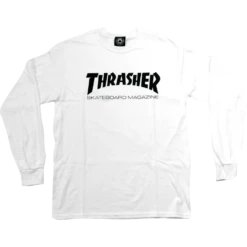 THRASHER SKATE MAG L/S S-WHT/BLK