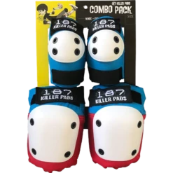 187 COMBO PACK KNEE/ELBOW PAD SET L/XL-RED/WHT/BLU