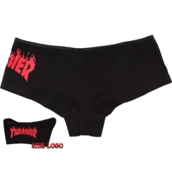 THRASHER GIRLS FLAME HOT SHORTS L-BLACK/RED