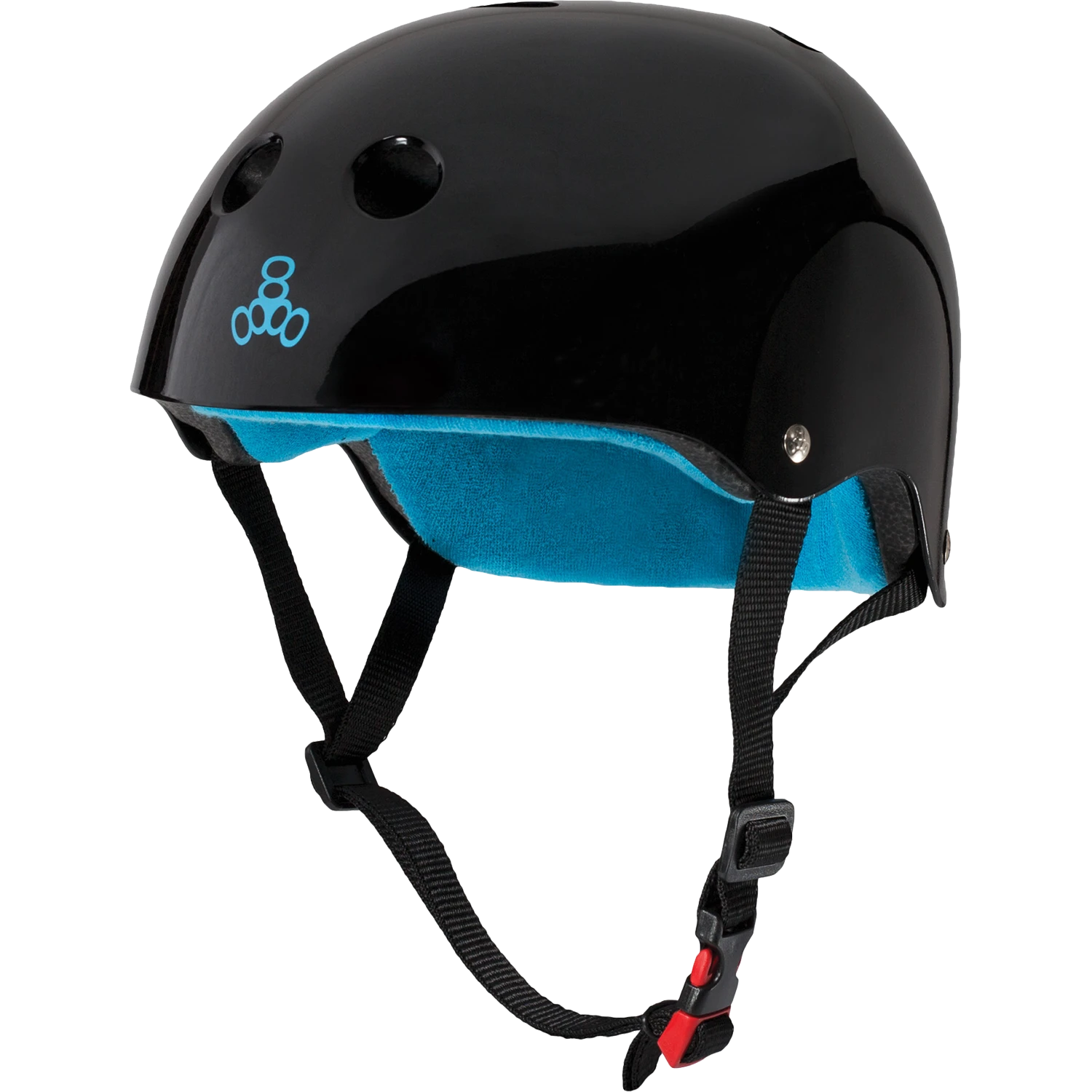 Triple 8 T8 CERTIFIED SWEATSAVER XS/S-BLACK GLOSS/BLUE 3 Triple 8 T8 CERTIFIED SWEATSAVER XS/S-BLACK GLOSS/BLUE