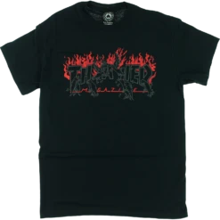 THRASHER CROWS SS L-BLACK/RED/GREY