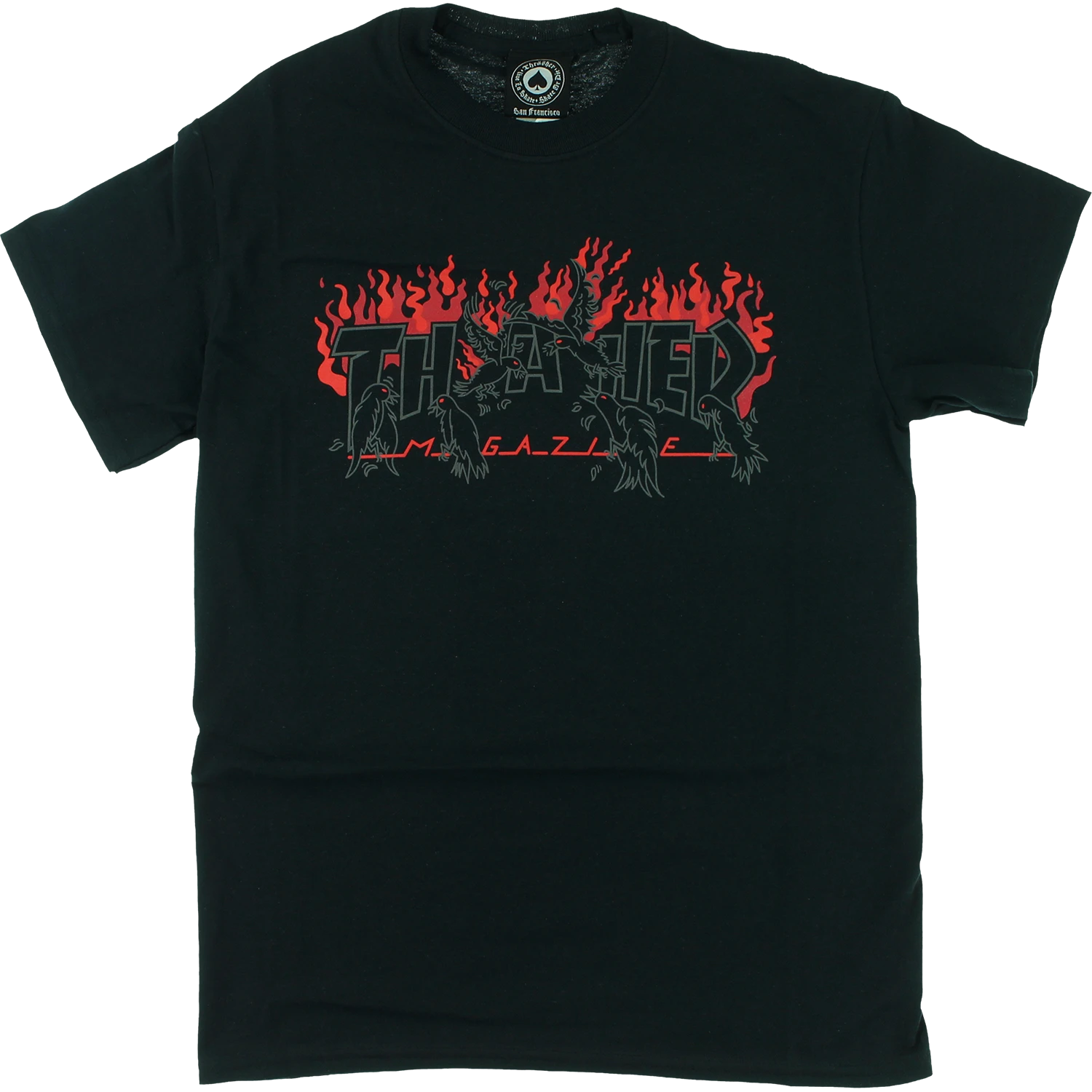 THRASHER CROWS SS L-BLACK/RED/GREY 3 THRASHER CROWS SS L-BLACK/RED/GREY