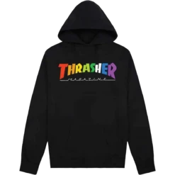 THRASHER RAINBOW MAG HOOD HD/SWT S-BLACK
