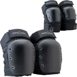 Pro-Tec PROTEC KNEE/ELBOW OPEN BACK COMBO SET L-BLACK