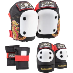 187 6-PACK PAD SET JR-CABALLERO DRAGON BLK