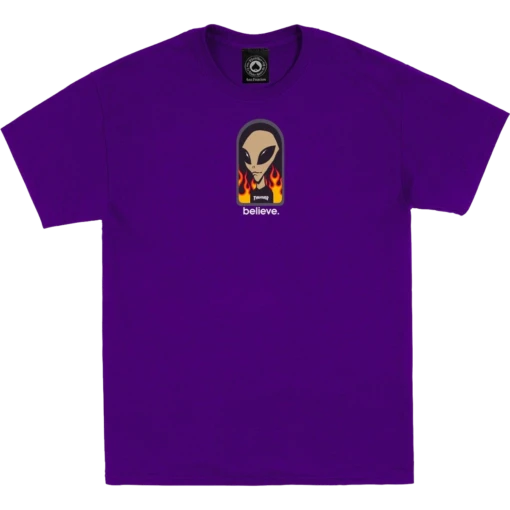 THRASHER X AWS BELIEVE SS S-PURPLE -Outlet Sport Top Bottom Store 4TTHR0AWSBEL1UU