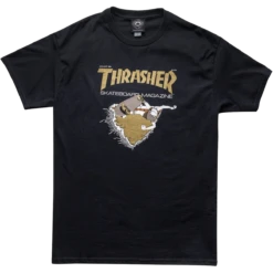 THRASHER FIRST COVER SS L-BLACK/GOLD