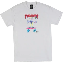 THRASHER KID COVER SS M-WHITE