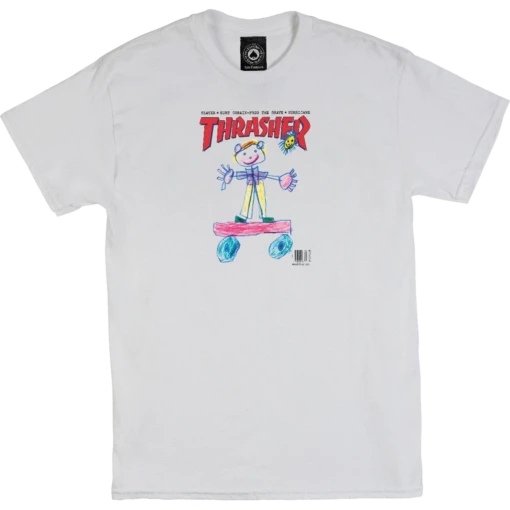 THRASHER KID COVER SS M-WHITE -Outlet Sport Top Bottom Store 4TTHR0KIDCVR2WW