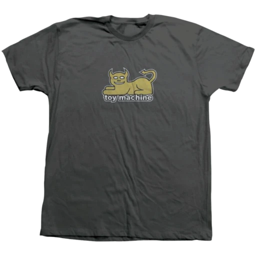 Toy Machine TM DEVIL CAT SS XL-CHARCOAL/GOLD -Outlet Sport Top Bottom Store 4TTOYDVLCT4E4DD