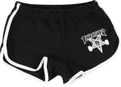 THRASHER GIRLS SKATE GOAT NIGHT SHORTS XS-BLK/WHT