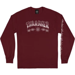 THRASHER BARBED WIRE LS M-MAROON