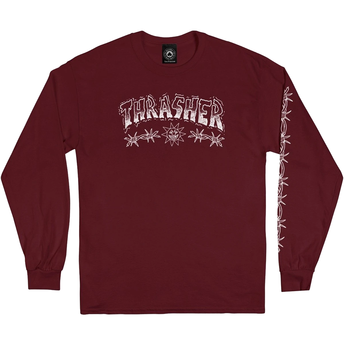 THRASHER BARBED WIRE LS M-MAROON 3 THRASHER BARBED WIRE LS M-MAROON