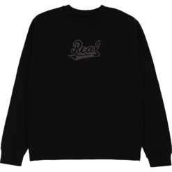 REAL SCRIPT EMB CREW/SWT L-BLACK