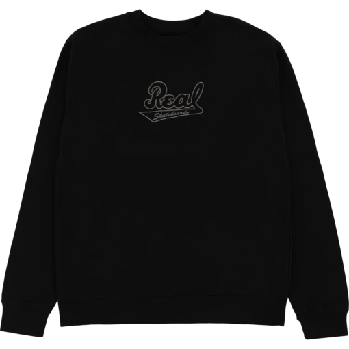 REAL SCRIPT EMB CREW/SWT L-BLACK -Outlet Sport Top Bottom Store 4WREAT302111310